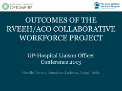 outcomes of the rveeh/aco collaborative workforce project