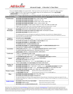 Advanced Google &ndash; A Recruiter`s Cheat Sheet