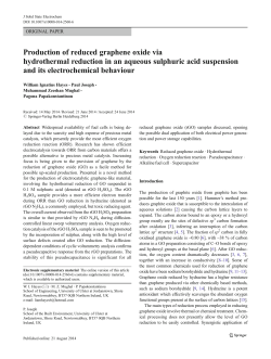Production of reduced graphene oxide via hydrothermal reduction in