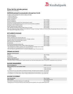 Price list for private person