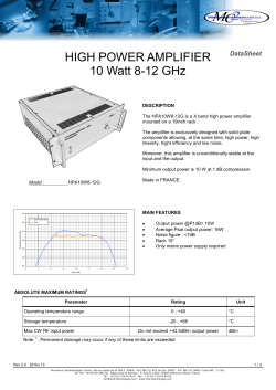 HIGH POWER AMPLIFIER 10 Watt 8-12 GHz