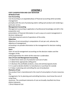 Cost Accounting - JIMS Group of Colleges