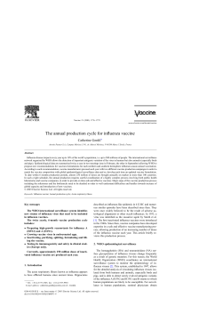 The annual production cycle for influenza vaccine