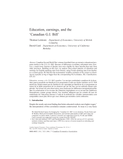 Education, earnings, and the `Canadian G.I. Bill`