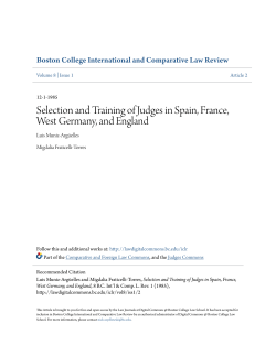 Selection and Training of Judges in Spain, France, West Germany