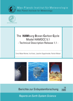 The HAMburg Ocean Carbon Cycle Model - Max-Planck