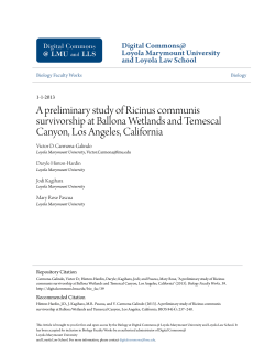 A preliminary study of Ricinus communis survivorship at Ballona