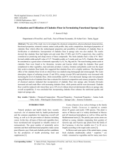 Evaluation and Utilization of Cladodes Flour in Formulating