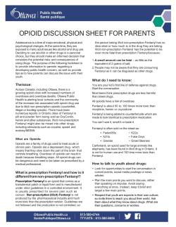 OPIOID DISCUSSION SHEET FOR PARENTS