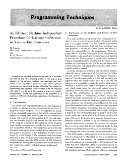 An Efficient Machine-Independent Procedure for Garbage Collection
