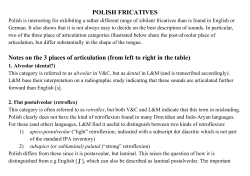 POLISH FRICATIVES Notes on the 3 places of articulation (from left