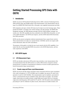 Getting Started Processing GPS Data with ODTK