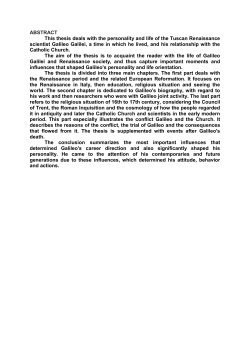 ABSTRACT This thesis deals with the personality and life of the