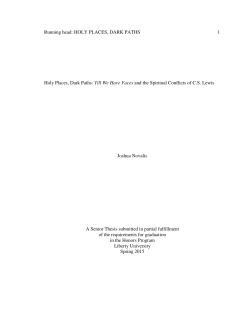 Holy Places, Dark Paths: Till We Have Faces and the Spiritual