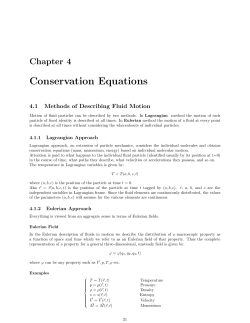 Conservation Equations