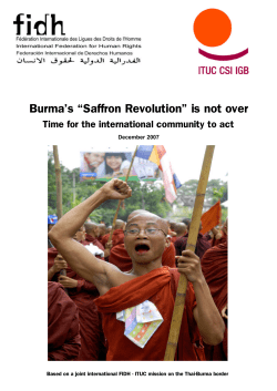 Burma`s “Saffron Revolution” is not over