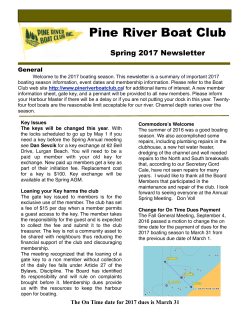 2017 Newsletter - Pine River Boat Club