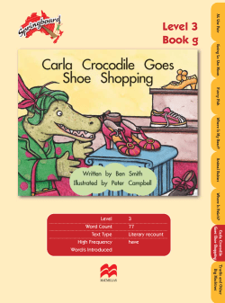 Carla Crocodile Goes Shoe Shopping Teacher Notes