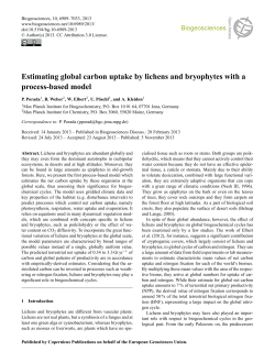 Estimating global carbon uptake by lichens and bryophytes with a