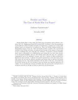 Fertility and Wars: The Case of World War I in France
