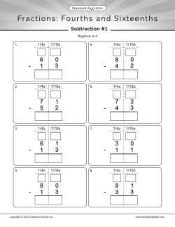Fractions: Fourths and Sixteenths