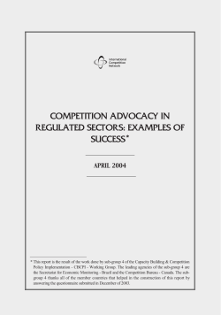 competition advocacy in regulated sectors: examples of success