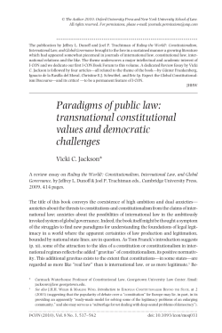 Paradigms of public law: transnational constitutional values and