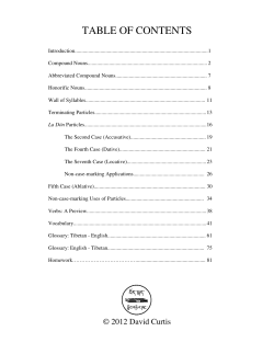 table of contents - Tibetan Language Institute