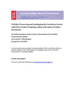 Survey report - the Endangered Archives Programme