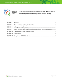 Collecting Capillary Blood Samples through Skin Pricking