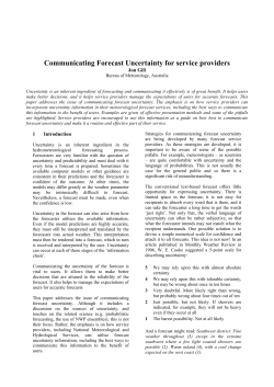 Communicating Forecast Uncertainty for service providers