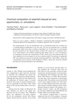 chemical composition of waterfall-induced air ions: spectrometry vs