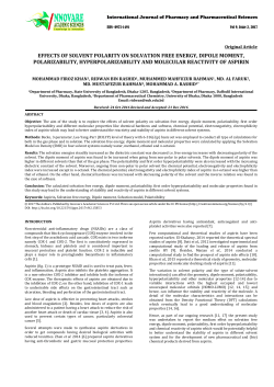 effects of solvent polarity on solvation free energy, dipole moment