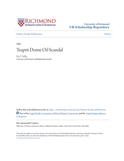 Teapot Dome Oil Scandal - UR Scholarship Repository