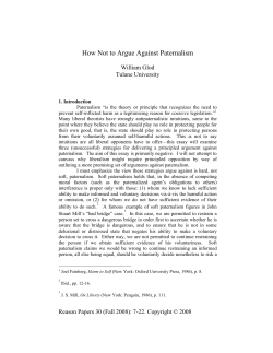 How Not to Argue Against Paternalism