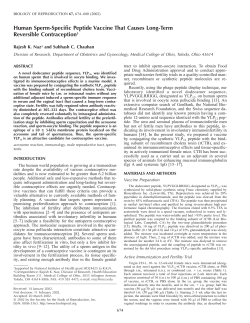 Human Sperm-Specific Peptide Vaccine That - Bio