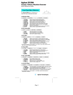 Agilent 33120A Quick Reference Guide