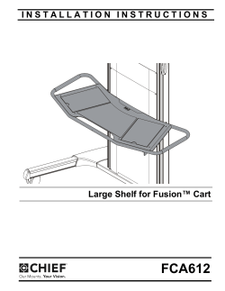FCA612 INSTALLATION INSTRUCTIONS