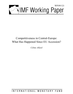 Competitiveness in Central-Europe: What Has Happened Since EU