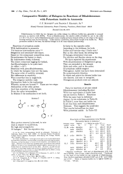 Comparative mobility of halogens in reactions of