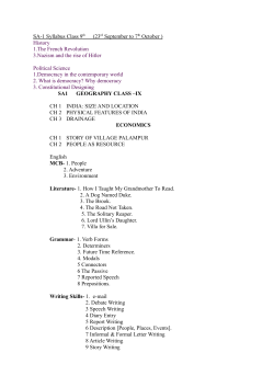 SA-1 Syllabus Class 9th (23rd September to 7th
