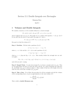 Section 15.1 Double Integrals over Rectangles