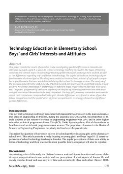 Technology Education in Elementary School