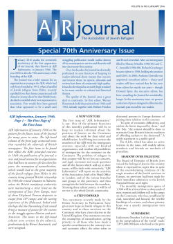 Jan - The Association of Jewish Refugees