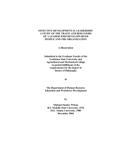 effective developmental leadership: a study of the traits