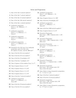 Series and Progressions Quiz