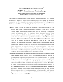 NAFTA`s Committees and Working Groups - EnviReform