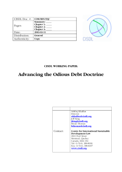 Advancing the Odious Debt Doctrine
