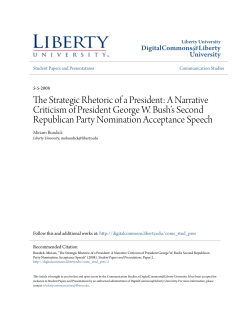 The Strategic Rhetoric of a President