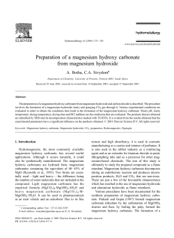 Preparation of a magnesium hydroxy carbonate from magnesium